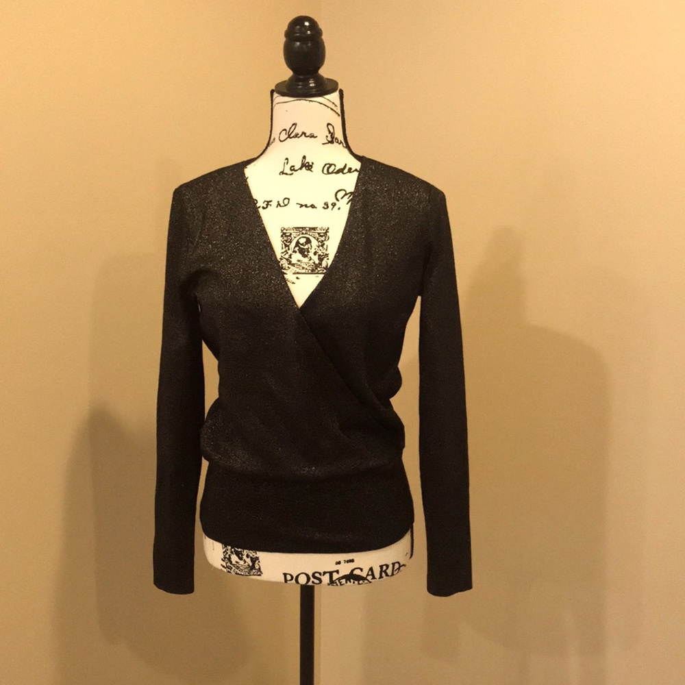 Ann Taylor Sparkling gold and Black Sweater